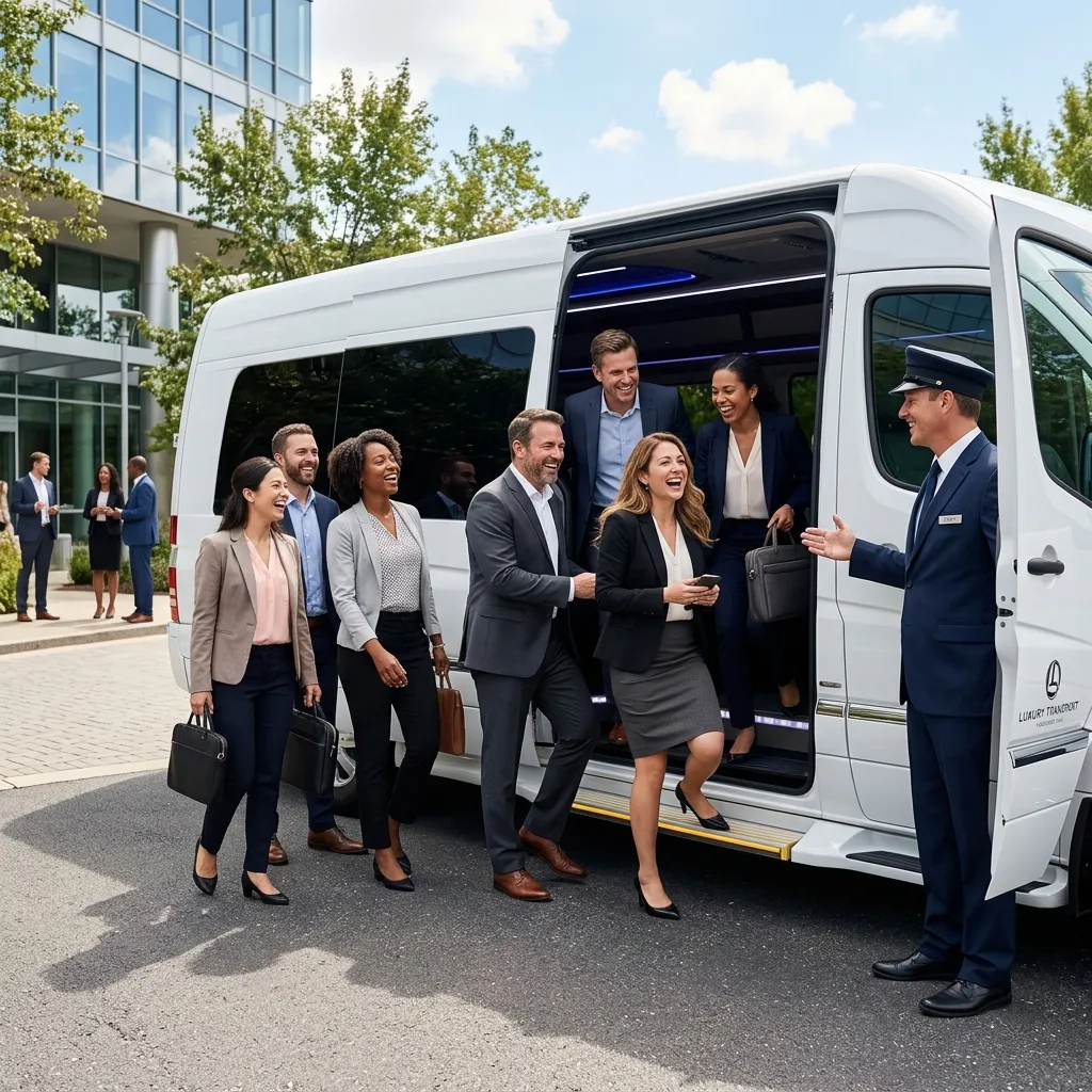 Travelers boarding Force Urbania luxury van